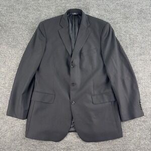 Brooks Brothers Suit Jacket 42L Black Wool Solid 346 Stretch Premium Designer